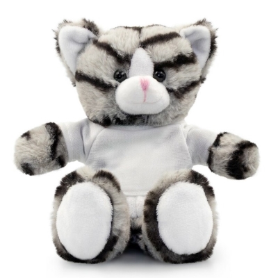 Teddy cat with a white T-shirt for sublimation